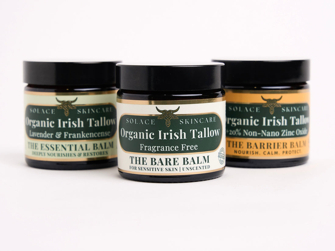 Organic Irish beef tallow skincare balms from Solace Skincare
